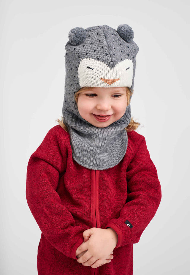 Kids' Merino Wool & Organic Cotton Balaclava- Grey Owl
