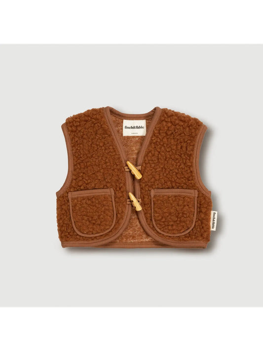 Chestnut Wool Sherpa Vest