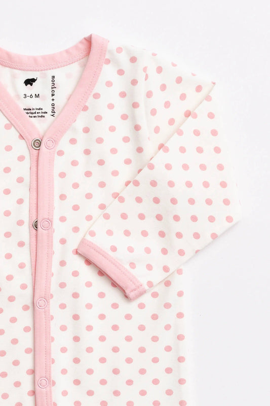 On the Go One-Piece- Pink Polka Dots