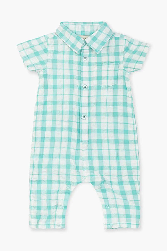 Mint Gingham Oxford Romper