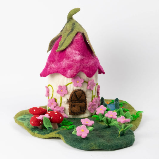 Felt Pink Fairy Cottage