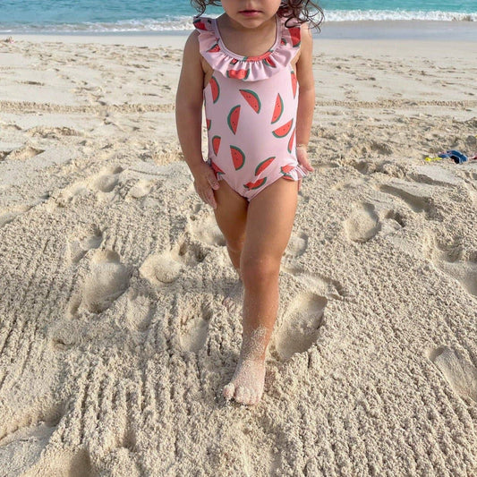 Watermelon Slices Ruffle Swimsuit