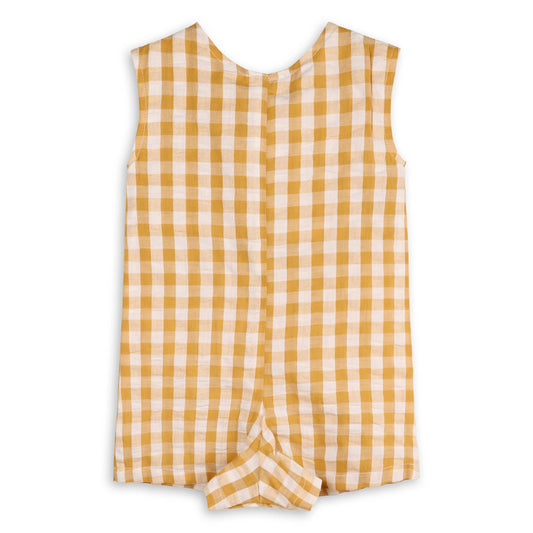 Charlie Seersucker Gingham Short Baby Romper