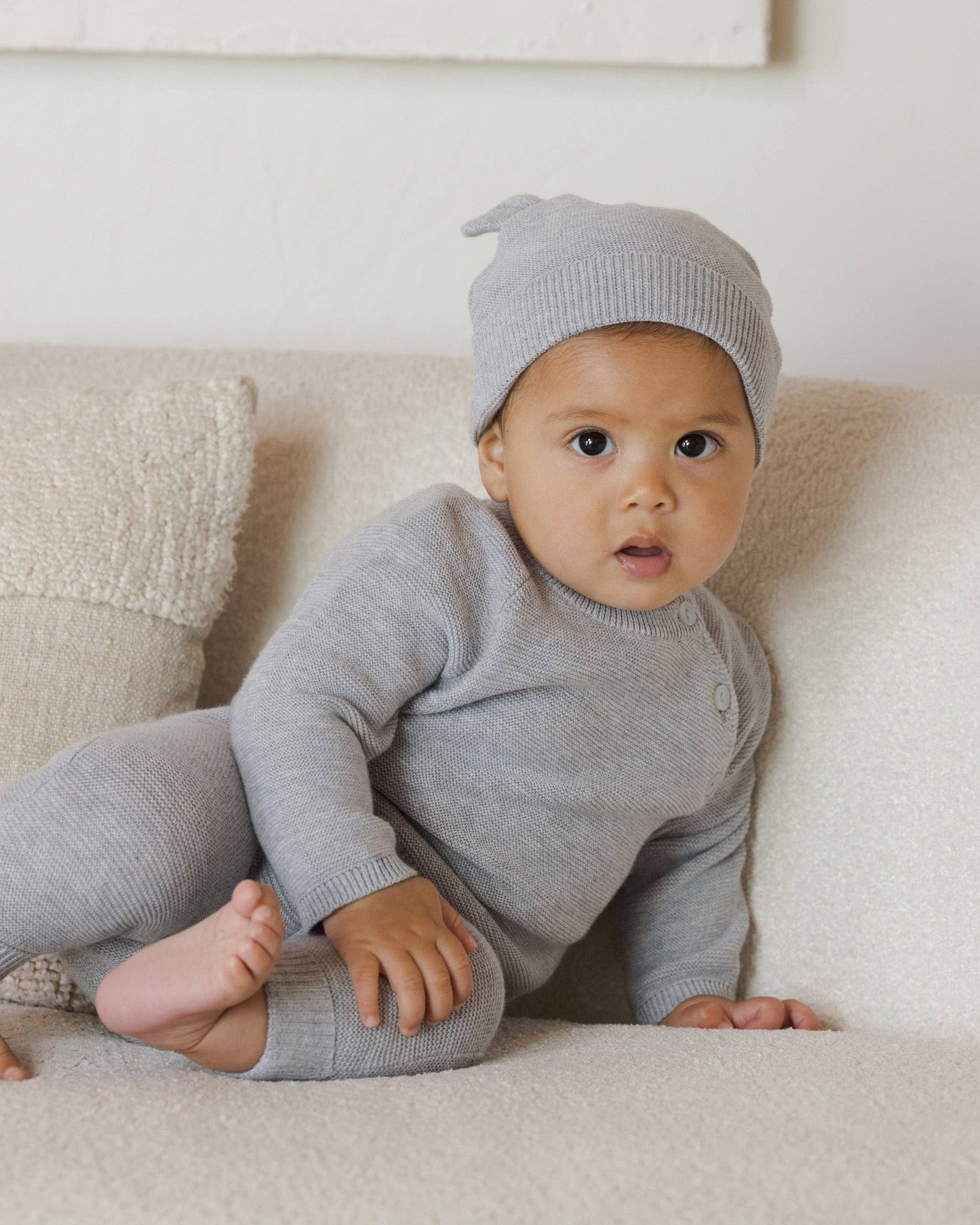 Baby Bear Beanie - Dusty Blue