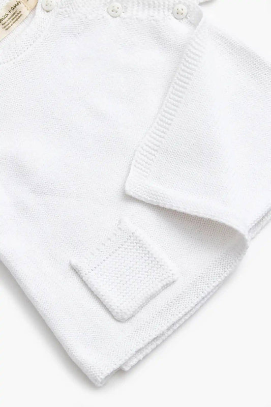 Little Darling Knit Top + Bottom: White