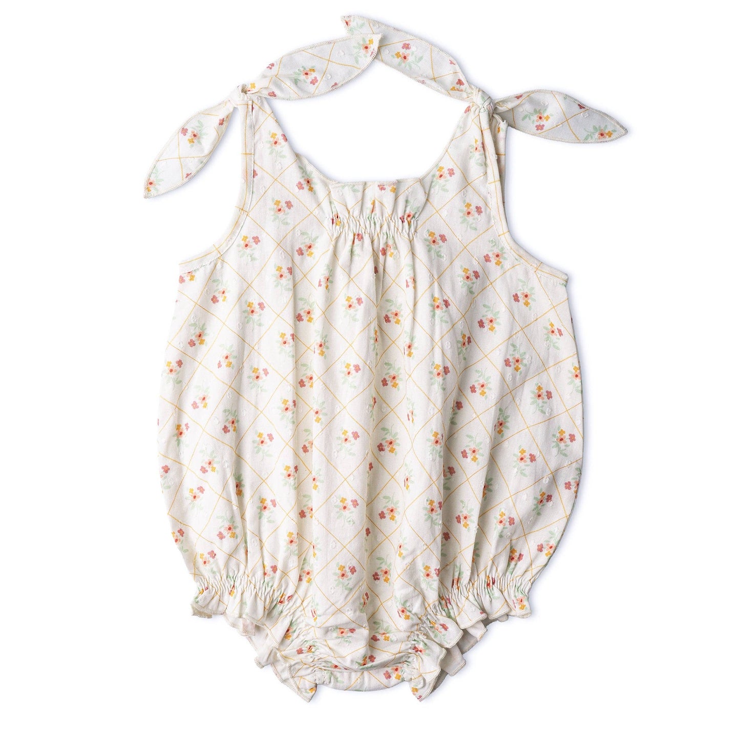 Organic  Tie Shoulder Bubble Romper