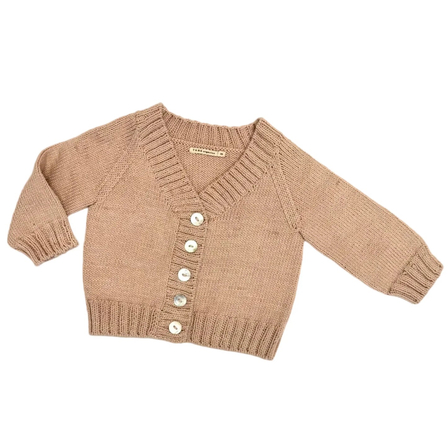 Natural Dyed V-Neck Cardigan- Quartz