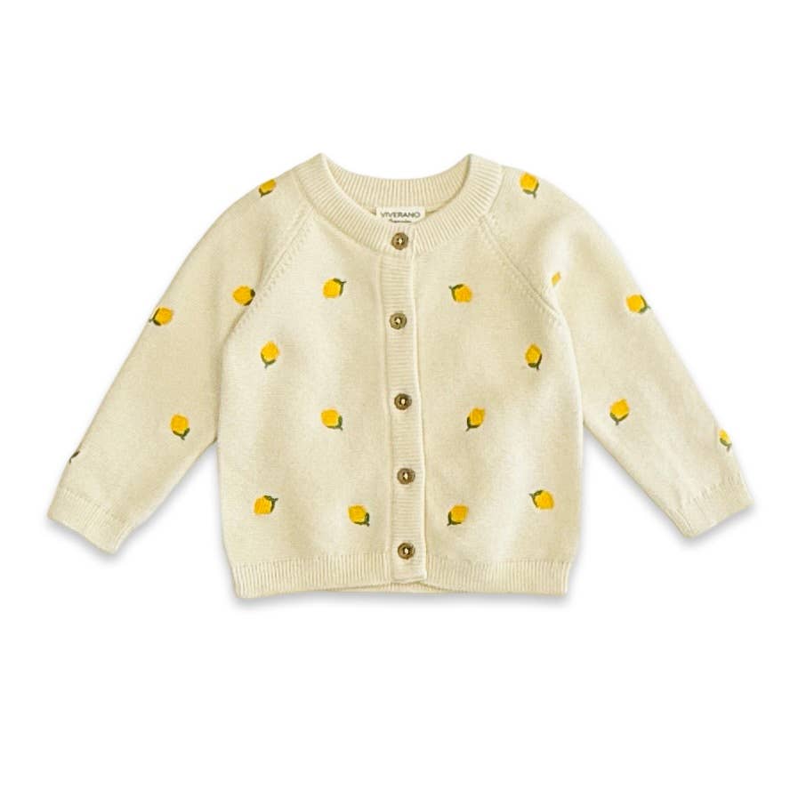 Lemon Embroidered Cardigan