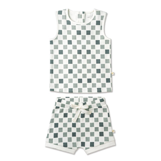 Checkered Tank & Shorts Set