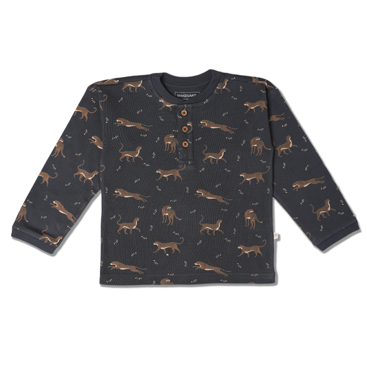 Leopard Henley Tee