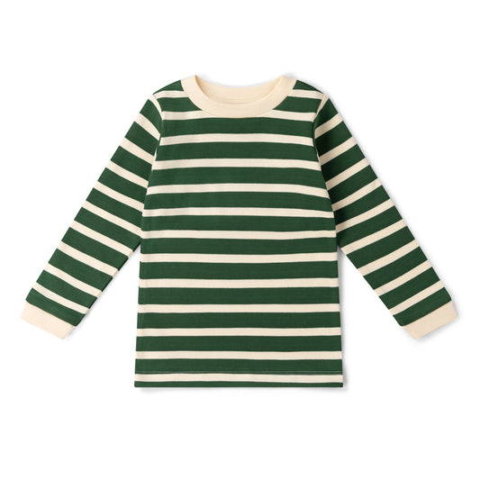 Olive Striped Long Sleeve T-Shirt