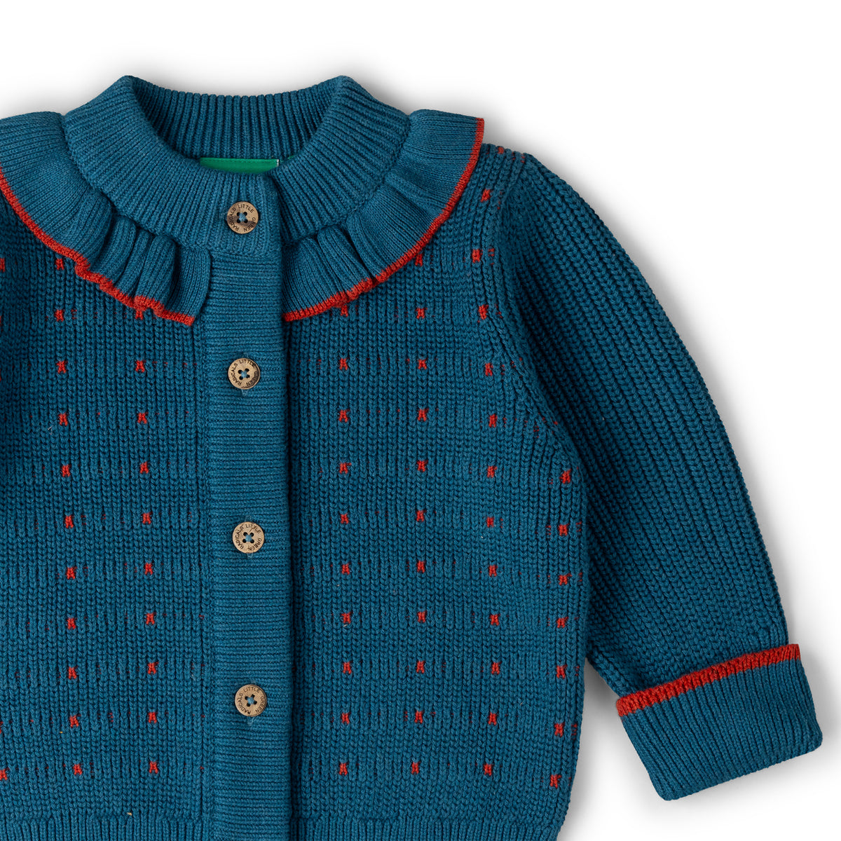 Midnight Frill Snuggly Knitted Cardigan