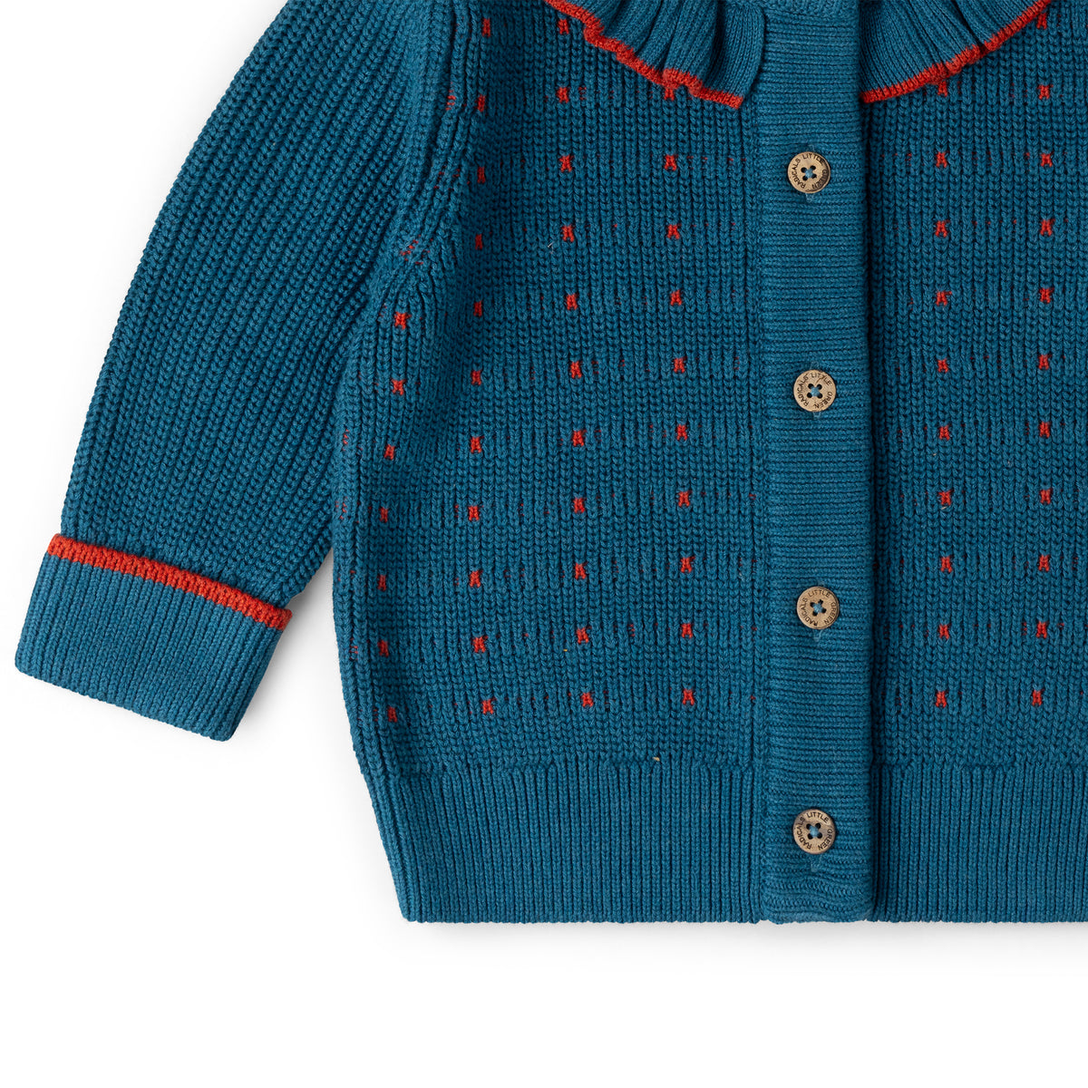 Midnight Frill Snuggly Knitted Cardigan