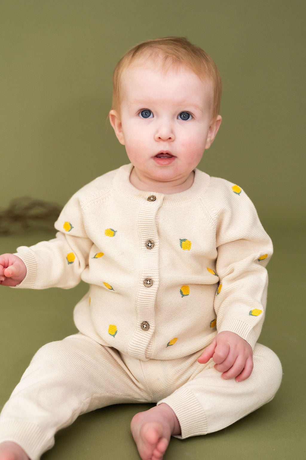 Lemon Embroidered Cardigan