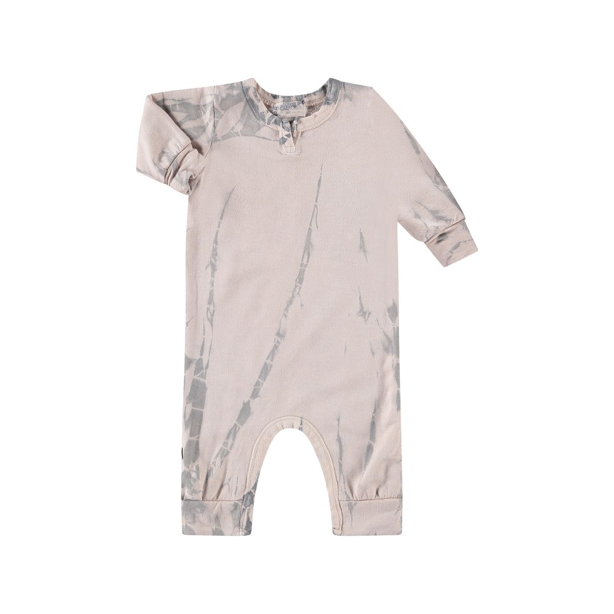 Fleece Tie Dye Romper in Beige