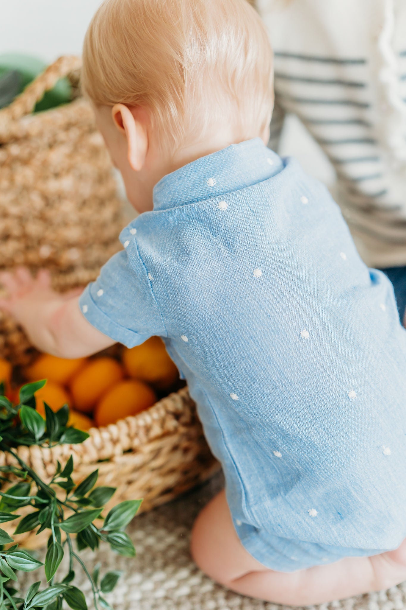 Dapper Chambray Baby Romper