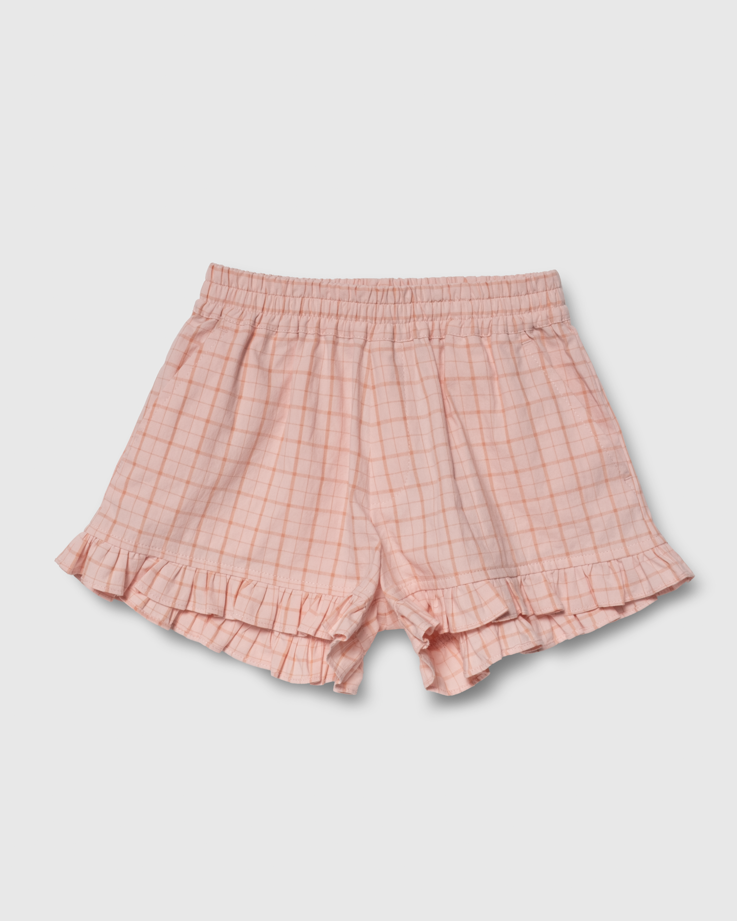 Pink Plaid Ruffle Shorts