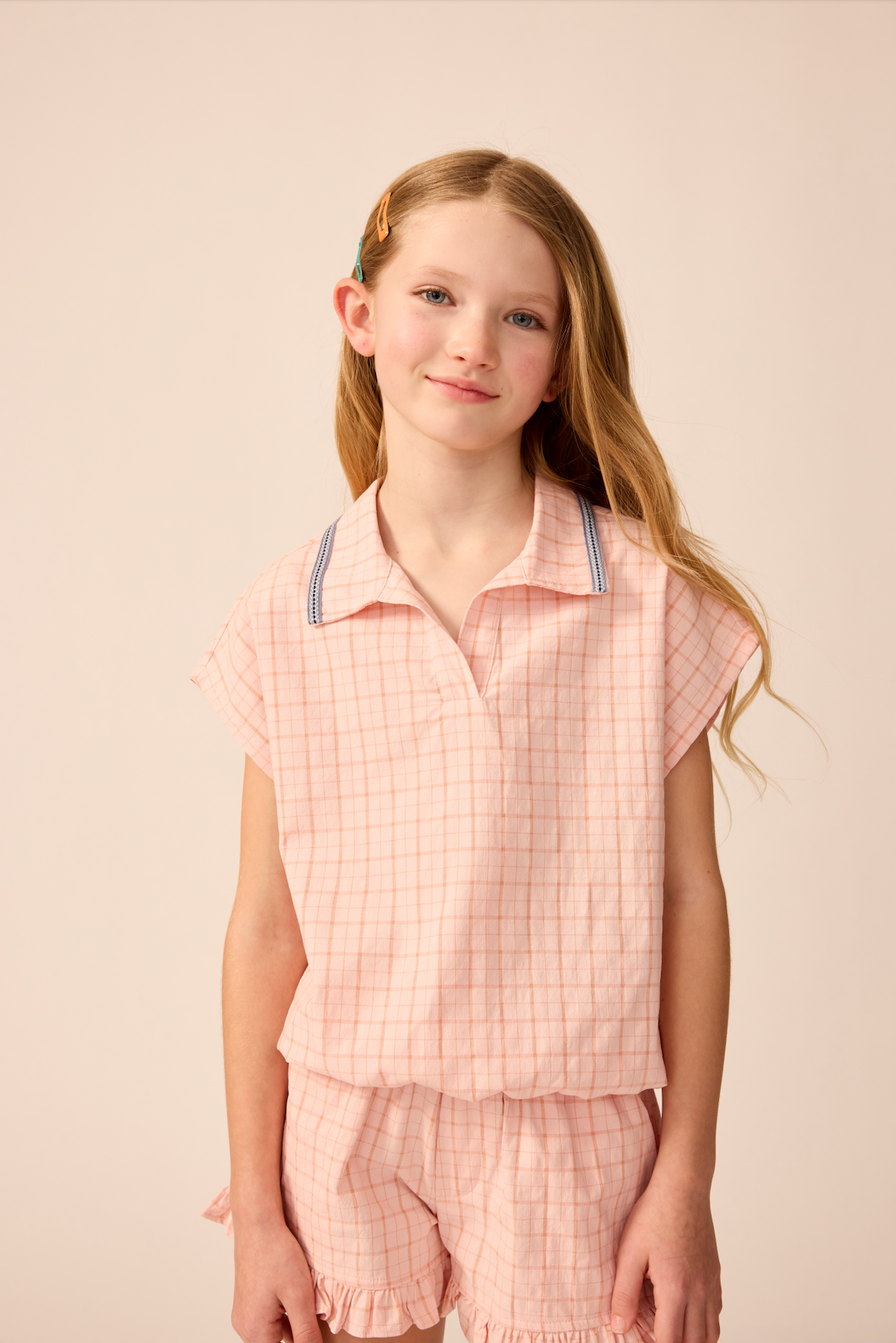 Pink Plaid Ruffle Shorts