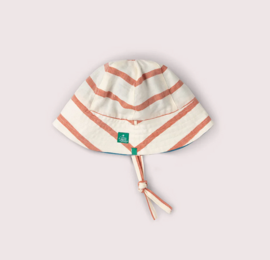 Red-Stripe Reversible Sun Hat