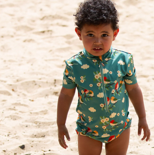 Turquoise Birds Recycled Swimsuit