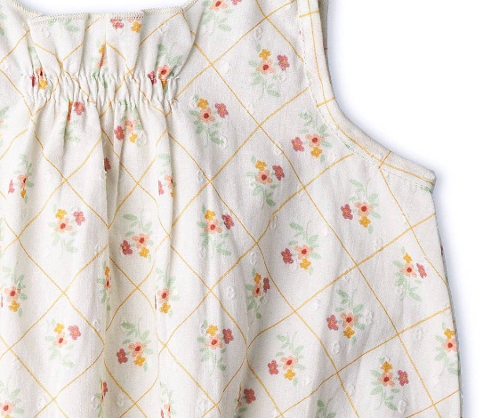 Organic  Tie Shoulder Bubble Romper