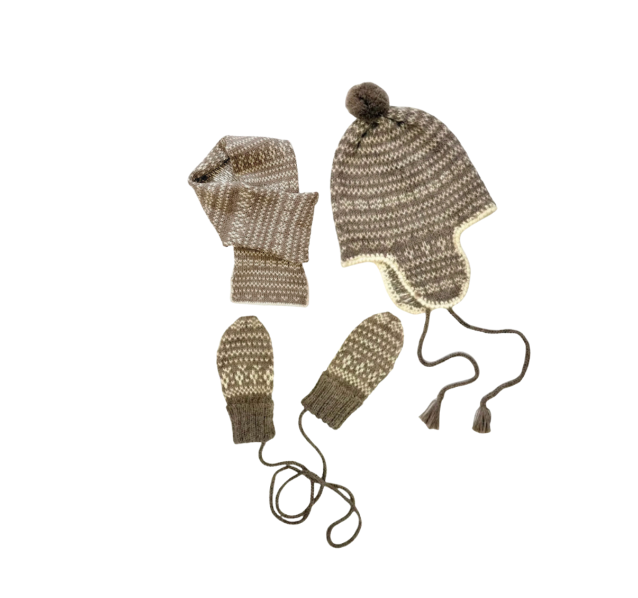 Baby Alpaca Fair Isle Knit Set for Baby