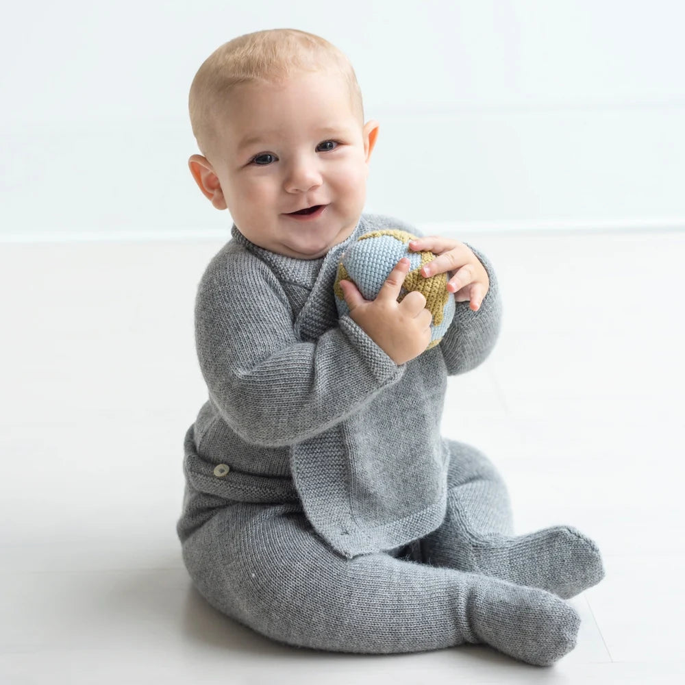 Kimono Cardigan & Footie Knit Set in Baby Alpaca