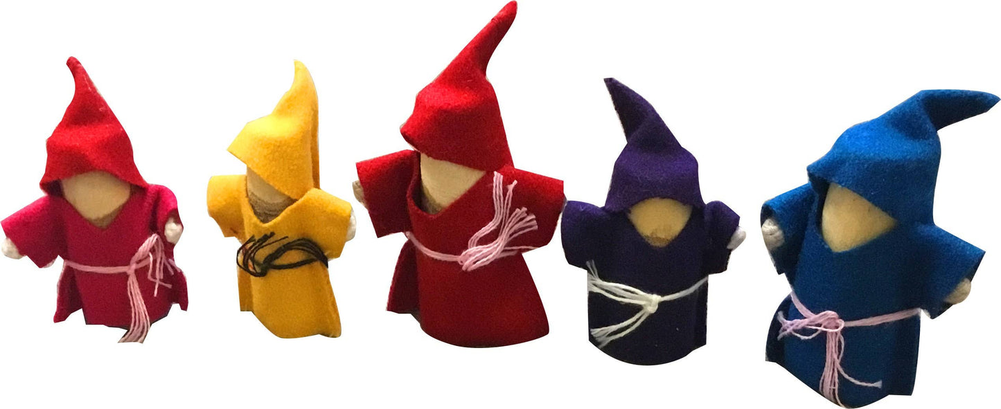 Wooden Gnomes Set Of 5