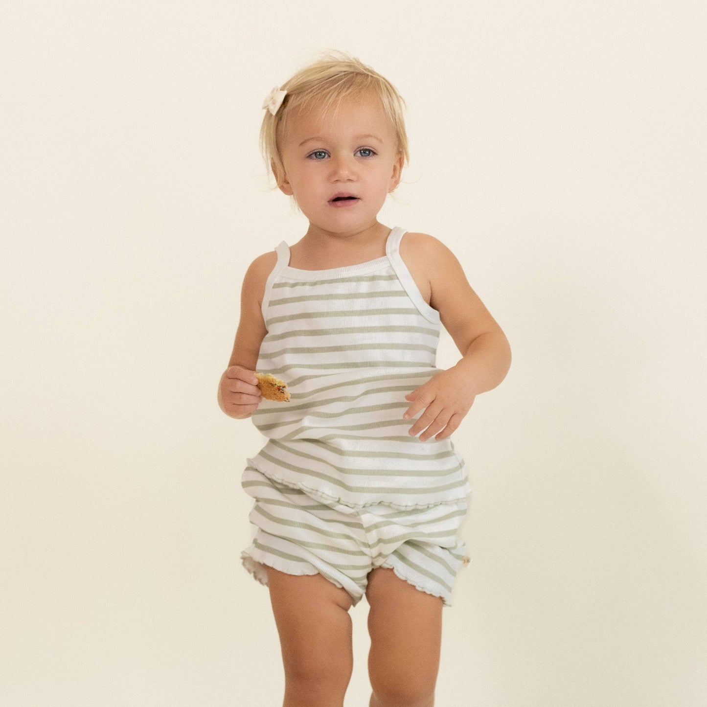 Sage Striped Spaghetti Top & Short Set