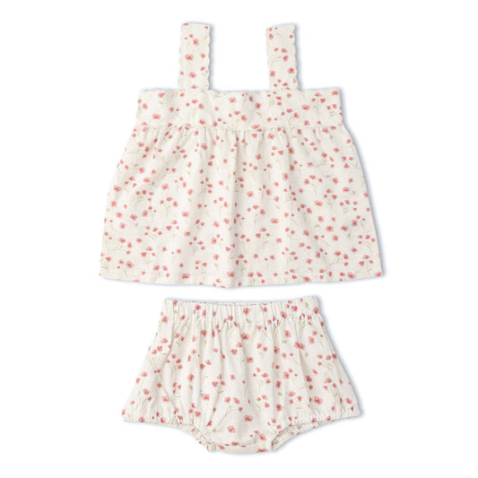 Scalloped Top & Bloomers Set- Pink Bloom