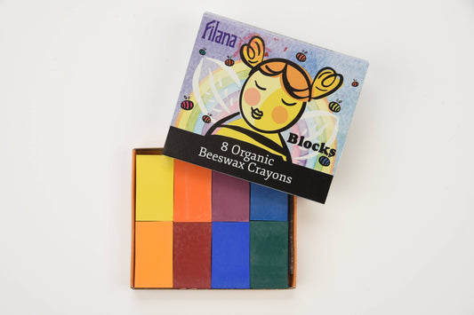 Organic Beeswax Crayons: 8 Rainbow Colors - Block