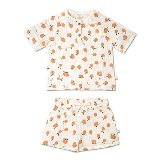 Mandarin Shirt & Shorts Set