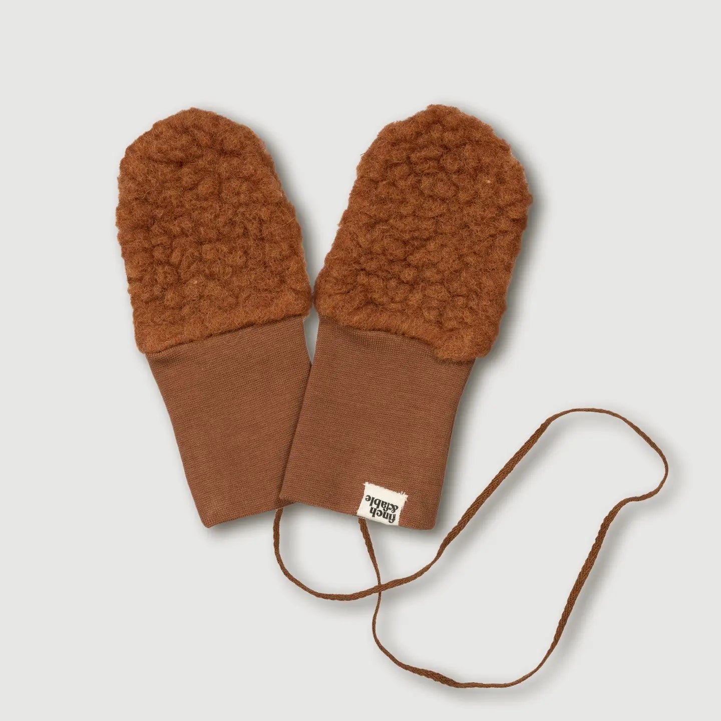 Chestnut Wool Sherpa Mittens