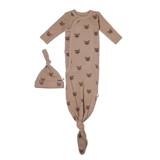 Fox Kimono Knotted Sleep Gown & Hat Set