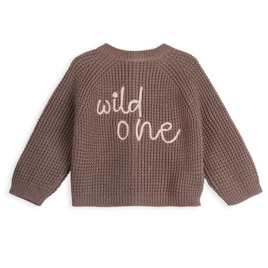 Wild One Embroidered Sweater Baby Cardigan