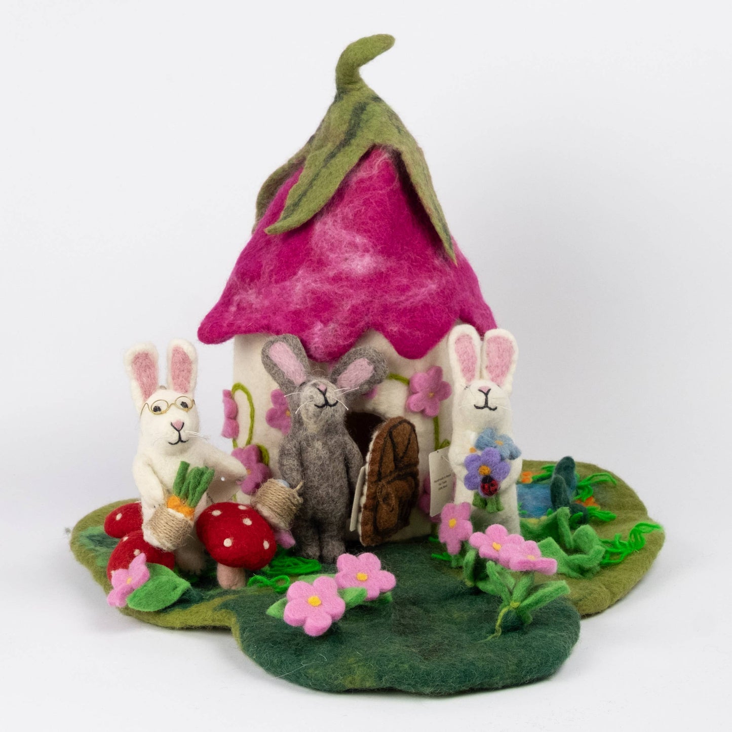 Felt Pink Fairy Cottage