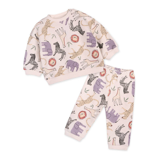 Animal Safari Baby Sweatshirt & Jogger Set