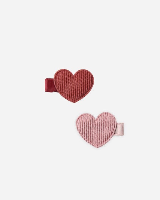 Heart Clip Set || Red, Pink
