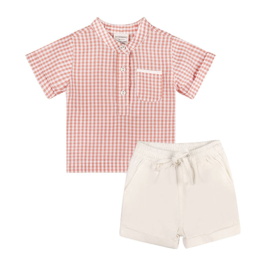 Billie Gingham Shirt + Shorts Set