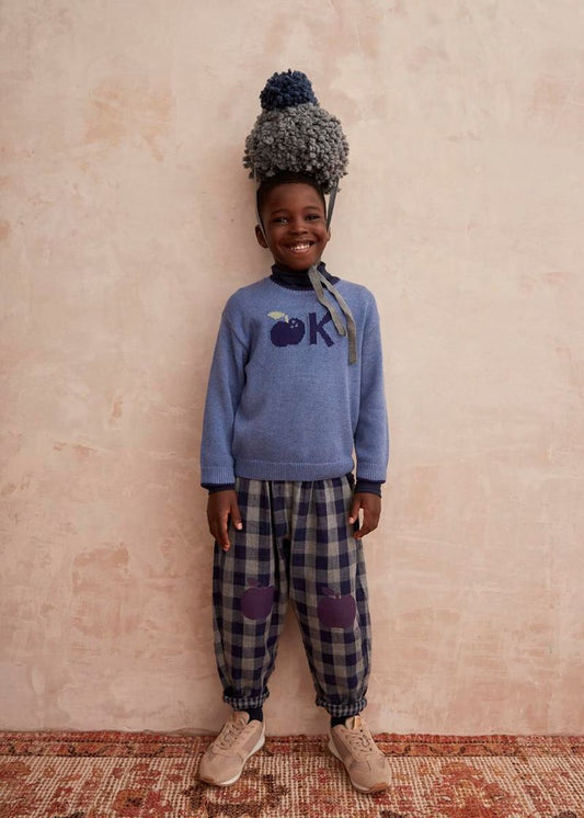 Zen Apple Check Barrel Leg Trousers