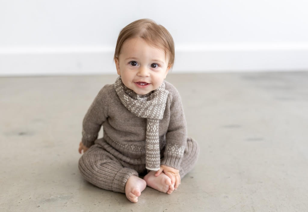 Baby Alpaca Fair Isle Knit Set for Baby