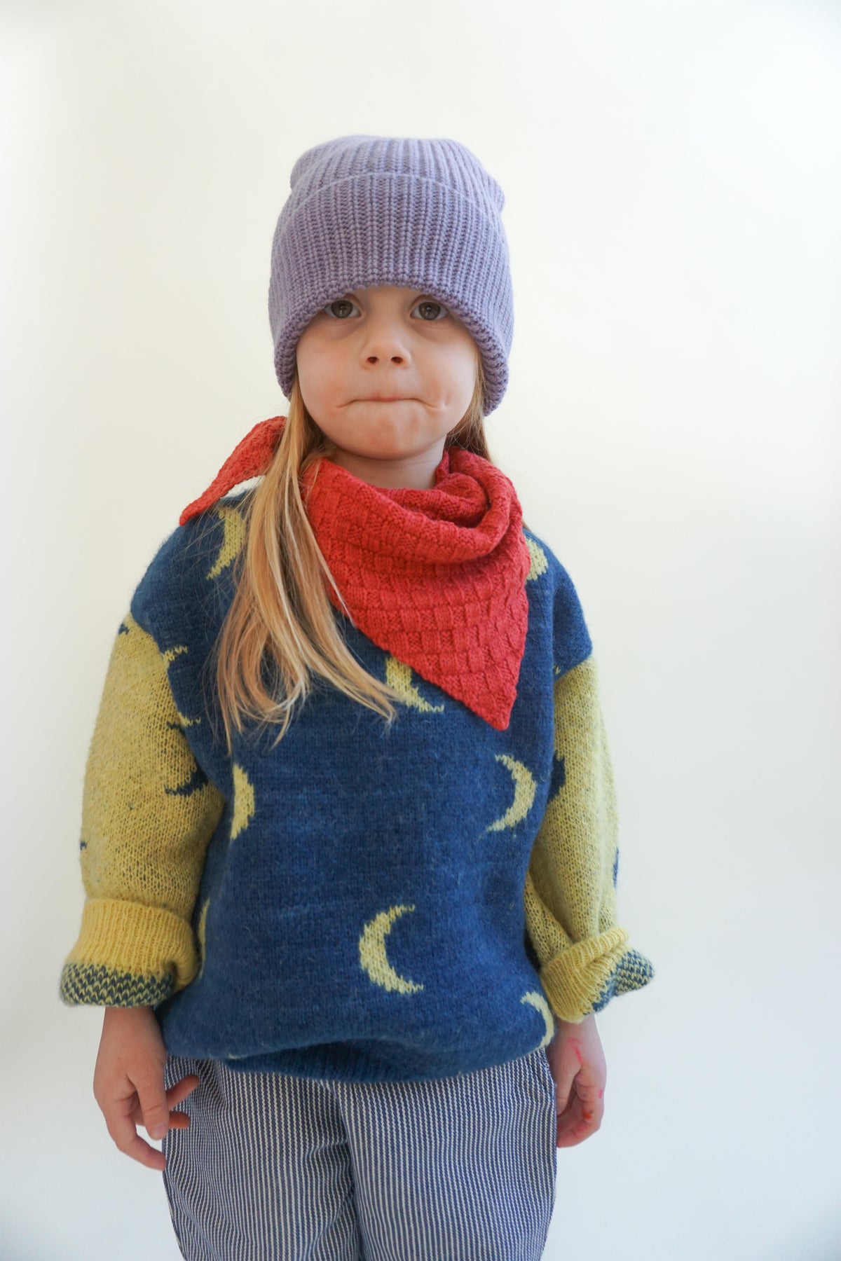 Wool & Alpaca Knit Beanie - Lilac