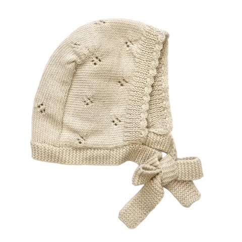Newborn Lace Stitch Bonnet & Booties Set