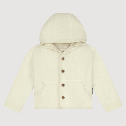 Wool Hooded Jacket in Milk