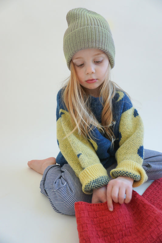 Wool & Alpaca Knit Beanie - Sage